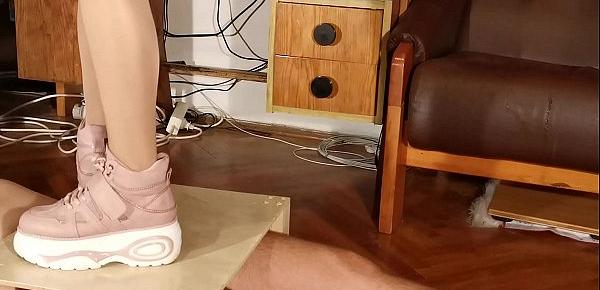  Cock torture slave with cute pink boots pt2 HD